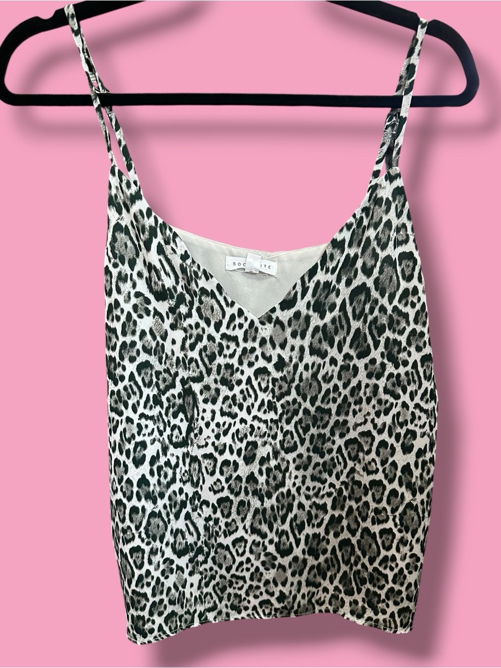 Socialite Leopard Print V-Neck Cami Tank